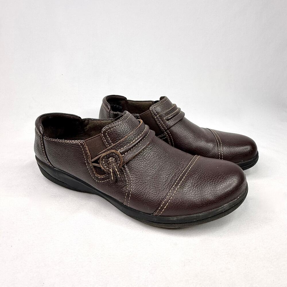 Clarks Brown Cushion Slip On Shoes 6.5